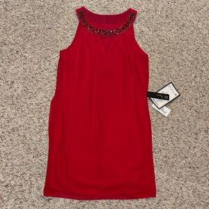 BCX Red Embellished Sleeveless Dress Medium